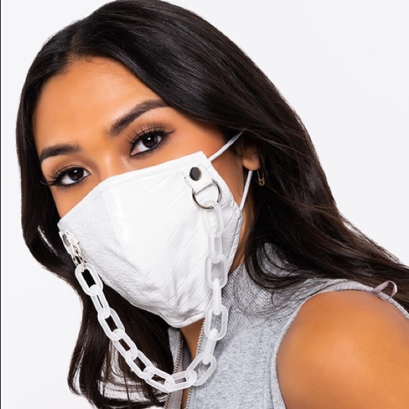 Accessories - (3) White Chain Crocodile Face Mask